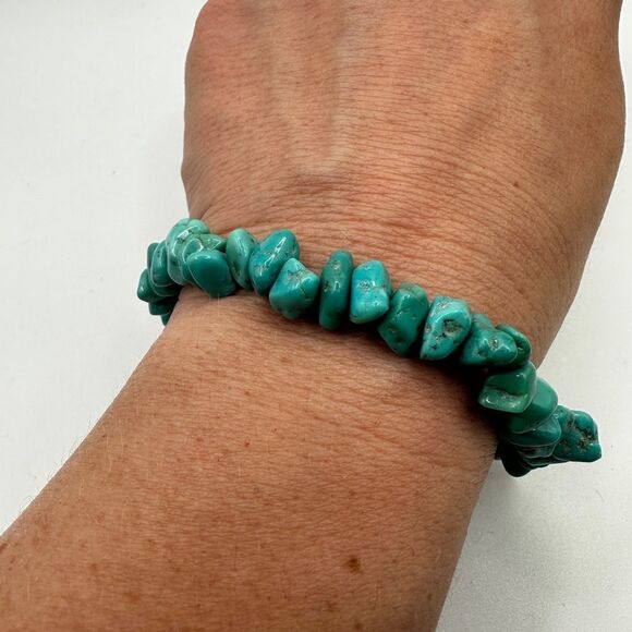 Revived Carolyn Pollack 7.5" turquoise chip bracelet in sterling silver! - Picture 3 of 10